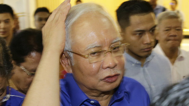 Defeated Malaysian Prime Minister Najib Razak as he prepares to 'concede'.
