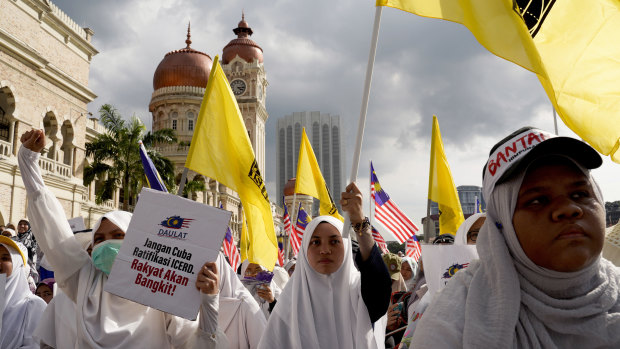 The Malaysian government warned protesters not to stir racial tensions with inflammatory statements.