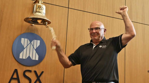 Nuix CEO Rod Vawdrey ringing the bell to announce Nuix’s public listing on the ASX.