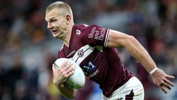 Turbo charged: Tom Trbojevic’s match-winning displays have Manly knocking on the door of the top four.