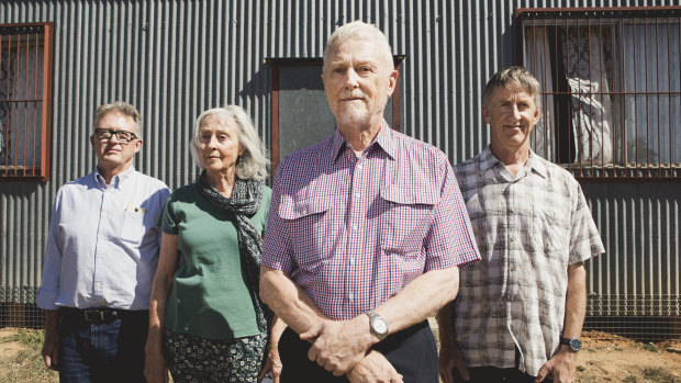 Yass landowners (from left) Mark O'Shea, Averil Ginn, Bill Ginn, and Arnold Dekker.