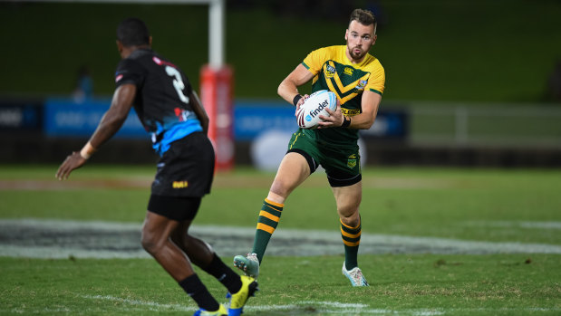 Clint Gutherson bagged a hat-trick for the PM's XIII in their 42-point win over Fiji in Suva.