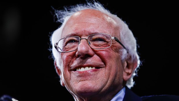 Democratic presidential candidate Senator Bernie Sanders in his state of Vermont on Super Tuesday.