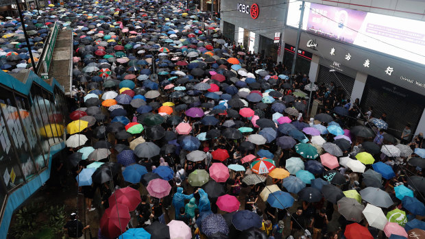 A demonstration on August 18, in pouring rain, was largely peaceful.