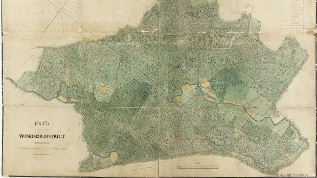 The 1842 Windsor District map by surveyor J. Musgrave, containing a reference to "Burial ground of the Blacks".