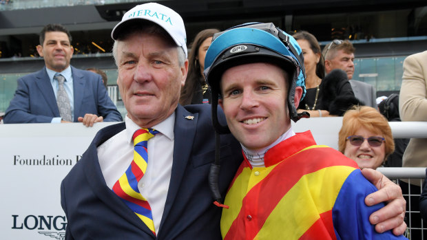 Tommy Berry and Greg Hickman after Pierata won the The Shorts last month.