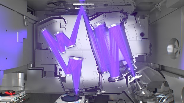 ASML sells its large and ultra-expensive machines that print circuit patterns onto silicon wafers to companies like TSMC, Samsung and Intel.