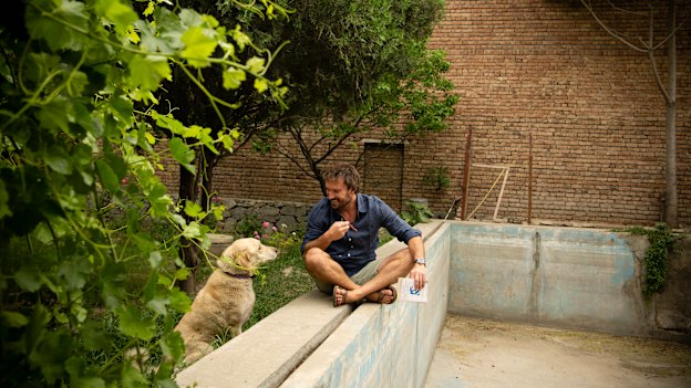 Quilty inside his home in Kabul that he shared with other journalists and a dog called Mushu. “It operated a little like a uni share-house.”