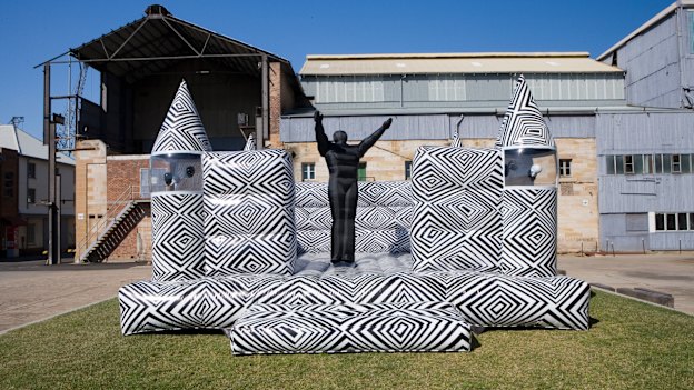 Brook Andrew’s “Jumping Castle War Memorial” was so popular among 2010 Biennale of Sydney visitors, bouncing on it had to be banned.