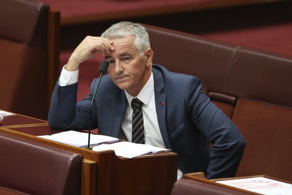 Senator Gerard Rennick during debate in the Senate this week.