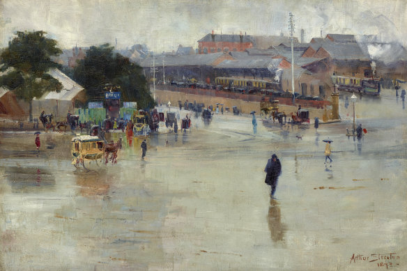 The AGNSW retrospective showed Arthur Streeton at his best: ‘The railway station, Redfern’ (1893).