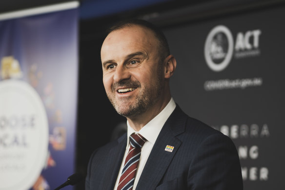 ACT Chief Minister Andrew Barr.