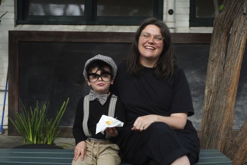 Taryn Stenvei with son Louis O’Neill.