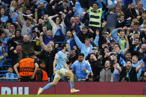 Bernardo Silva scored twice before half-time as Manchester City booked a second Champions League final appearance in three seasons.