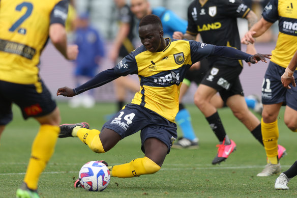 Garang Kuol was again the centre of attention in the final A-League Men’s game played before the World Cup break.