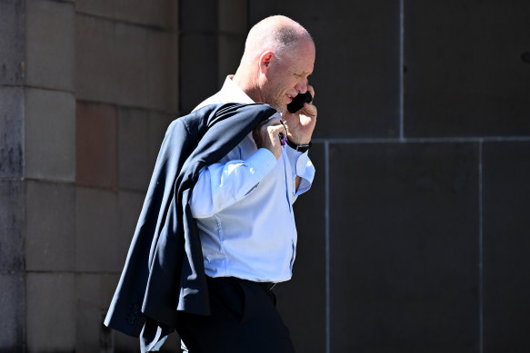 Jay Onley outside the Supreme Court at Darlinghurst during his trial.