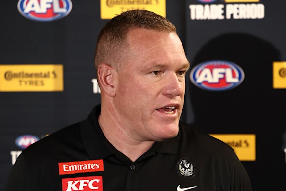 Collingwood list and talent general manager Justin Leppitsch.