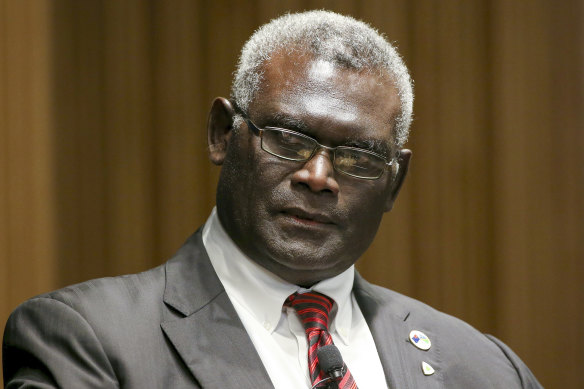 Manasseh Sogavare, the prime minister of Solomon Islands.