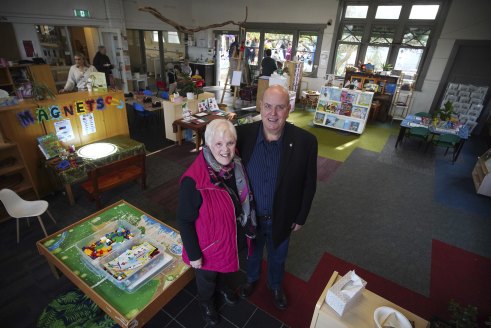 Dawn and John Waight at Brunswick Kindergarten, which they both attended in the 1950s.