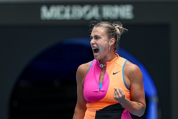 The roar of victory from Aryna Sabalenka.