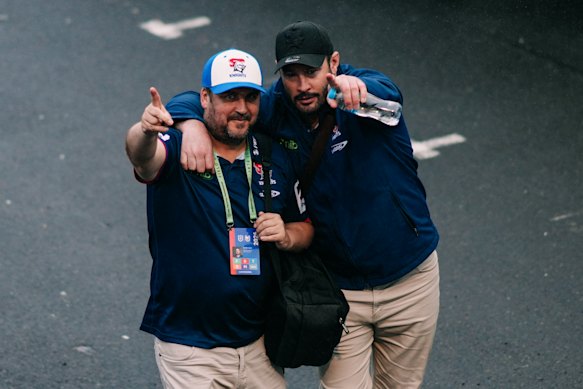 Knights assistants Steve Hales and Brett White.