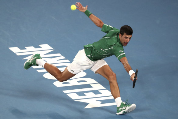 Novak Djokovic during last year's Australian Open final.