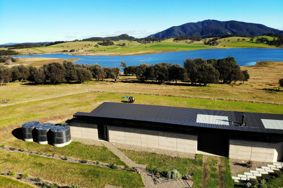 Rob and Sally Hawkins and The Hawkins house at Mystery Bay. 