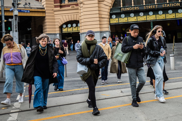 Melburnians were rugged up for wintry conditions on Saturday morning.