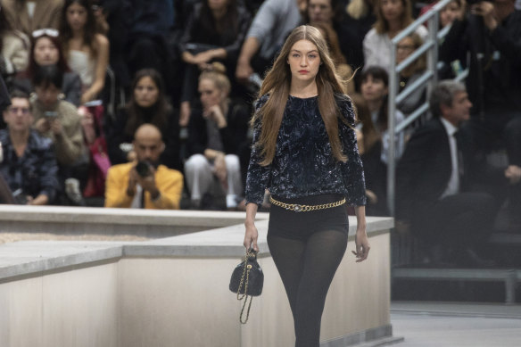 Model Gigi Hadid first approached the runway intruder.