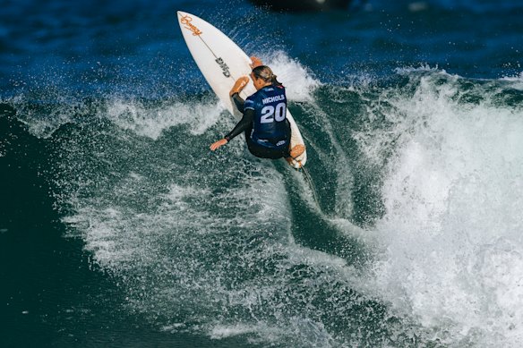 Isabella Nichols carves up at Bells Beach.