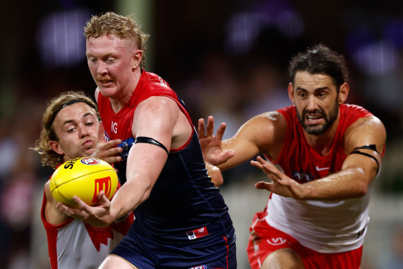 Melbourne star Clayton Oliver is tracking positively at the Demons.