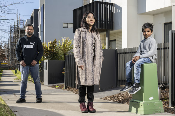 Ashraf Alam and his wife Tasnuva Sumaiya, with their six-year-old son Leroy, are aspiring first home buyers who are struggling to find a townhouse in St Mary’s and Prospect for less than $650,000 in a bid to avoid paying stamp duty.