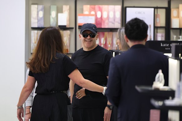 Tony Mokbel browses in Myer on his first morning out of jail in 18 years.