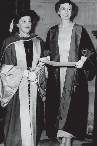 Claire Weekes receiving her second degree at Sydney University.