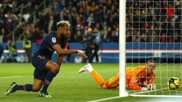 He scored earlier, but PSG's Eric Choupo-Moting has gone viral for a missed goal.