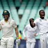 Kagiso Rabada dismisses Tim Paine in 2018.