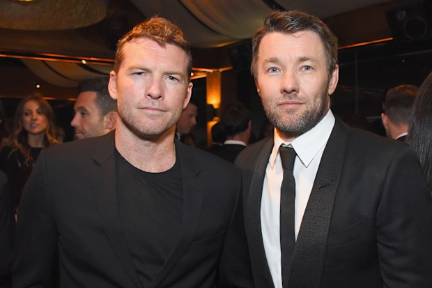 Sam Worthington (L) and Joel Edgerton at the Joel Edgerton and Friends host the Inaugural Fundraising Gala for The Fred Hollows Foundation in Los Angeles Presented by Casa Noble Tequila at The Highlight Room on November 15, 2017 in Los Angeles, California.