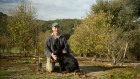 WA Truffle farmer David Pottinger with his dog Polly.