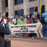 People rallied at WA’s Parliament House on Tuesday against the Browse development and against any move to weaken the EPA.