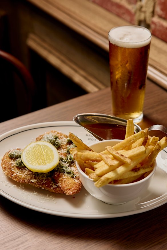 Chicken schnitzel.