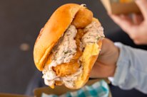 Edita's famous fried fish burger.