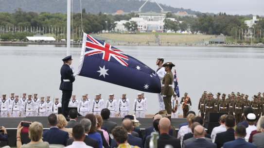 An Australia Day ceremony in Canberra on january 26, 2022.