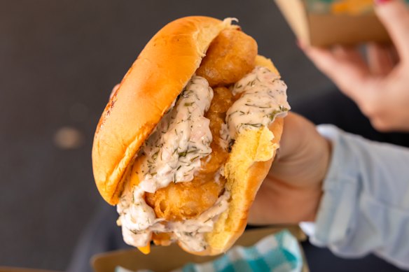 Edita's famous fried fish burger.