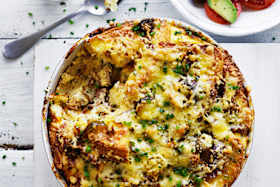 Make-ahead Father's Day lunch: Bacon, cheddar and jalapeno bread pudding