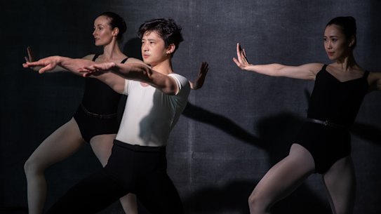 The Australian Ballet's Amber Scott, Chengwu Gao and Ako Kondo.