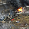 Angry Ohio townspeople seek answers on train’s toxic spill