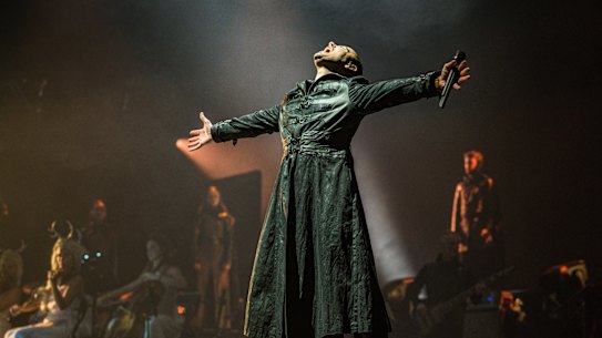 Shanul Sharma performing as the lead vocalist for +eRa+ on tour in Paris.