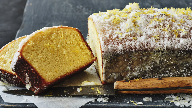 Double-lemon loaf cake with sugar crust