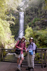 John Chapman and his wife and co-author Monica Chapman at Erskine Falls.