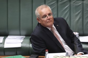 Prime Minister Scott Morrison in Parliament on Wednesday.